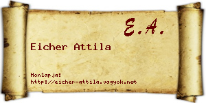 Eicher Attila névjegykártya